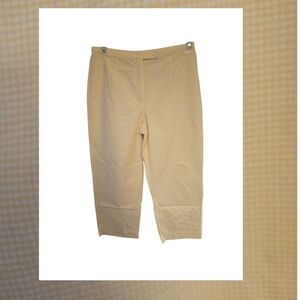 Talbots Chic Butter Yellow Gingham Cropped Trousers Cotton Summer